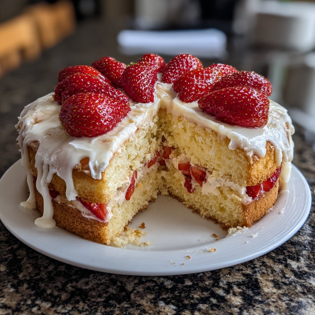 Erdbeer Sahne Kuchen Klassisch