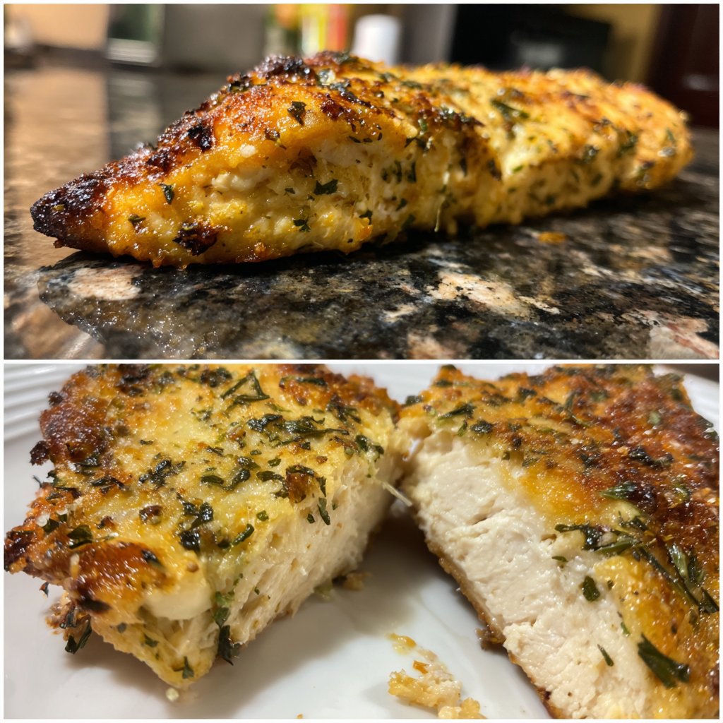 Hähnchenbrust mit Kräuterkruste