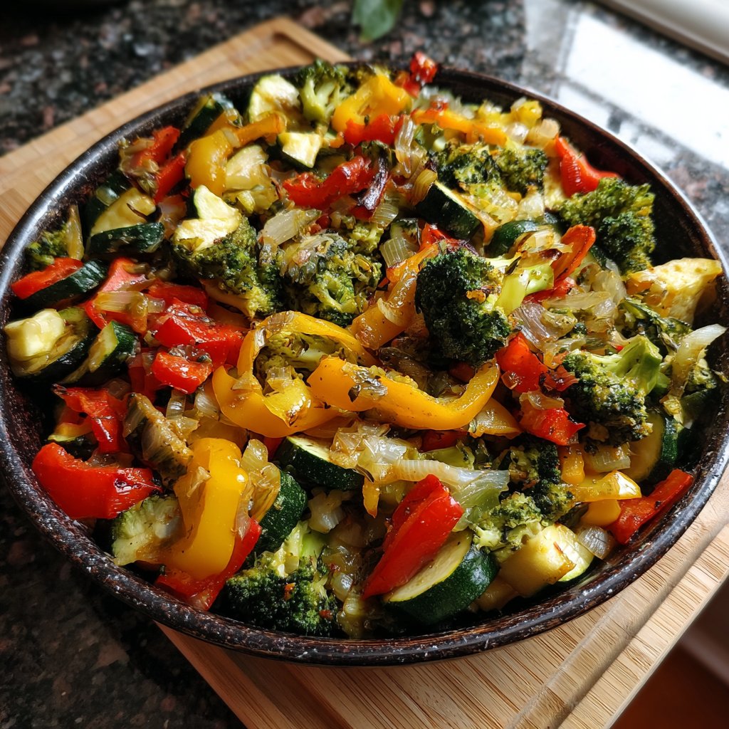 Abendessen mit Gemüsepfanne