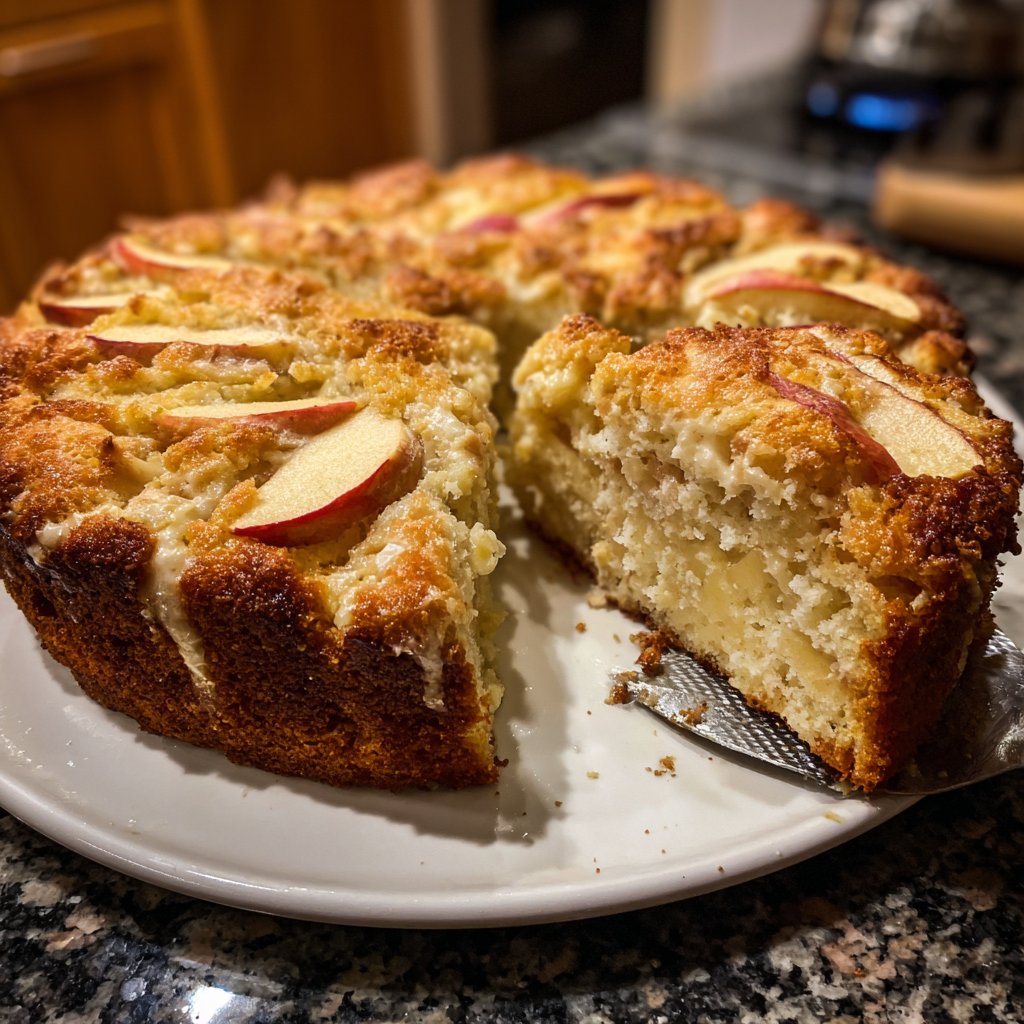 Blechkuchen mit Apfel und Vanille