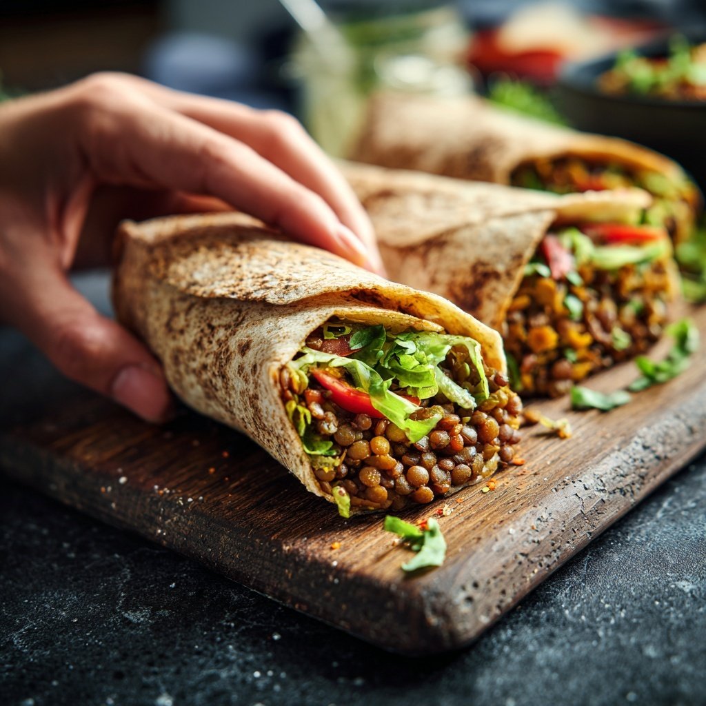 Wraps mit Linsenfüllung